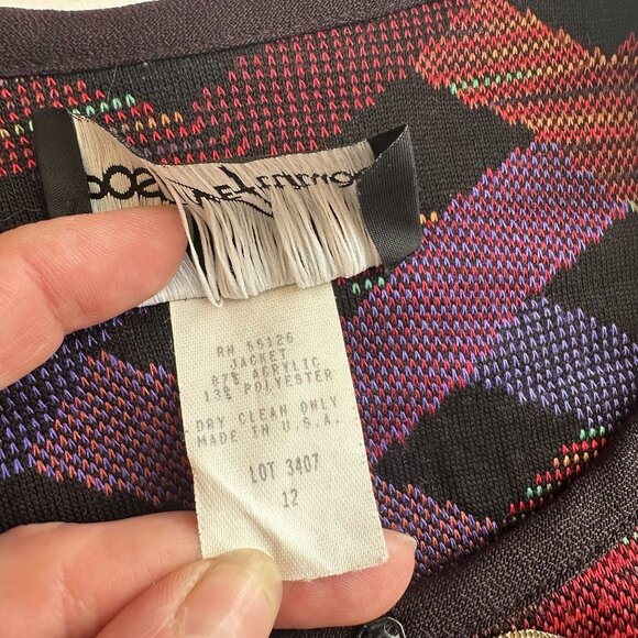 Vintage Positive Attitude Womens Geometric Cardigan Sweater Large 1980s Career - Picture 3 of 10